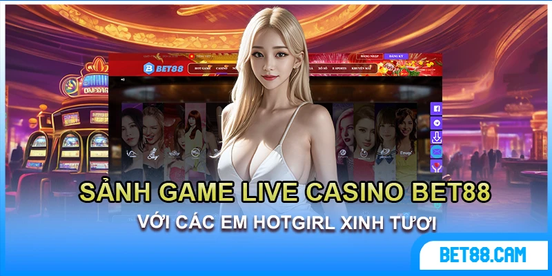 Sảnh game live casino Bet88 với các em hotgirl xinh tươi